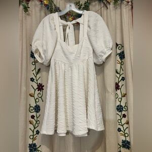 Free People off white Puff Sleeve Dress